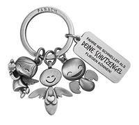 FABACH Schutzengel Schlüsselanhänger 3 Engel mit Gravur - Auto Schlüsselanhänger aus Metall mit Botschaft Gravur für Autofahrer - Geschenk Glücksbringer Auto Führerschein - Deine Schutzengel