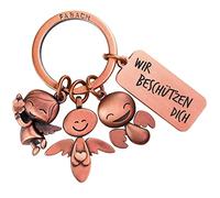 FABACH Schutzengel Schlüsselanhänger 3 Engel mit Gravur - Auto Schlüsselanhänger Fahr vorsichtig aus Metall für Autofahrer - Geschenk Glücksbringer Auto Führerschein - Wir beschützen dich