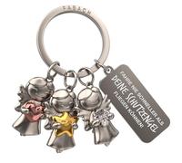 FABACH Schutzengel Schlüsselanhänger 3 Stars mit Gravur - Schutzengel Auto Schlüsselanhänger aus Metall mit Botschaft Gravur für Autofahrer - Geschenk Glücksbringer Auto Führerschein