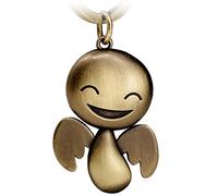 FABACH Schutzengel Schlüsselanhänger Happy - Niedlicher Engel Anhänger aus Metall in antiker Bronze - Geschenk Glücksbringer Auto Führerschein - Fahr vorsichtig