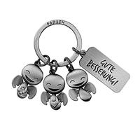 FABACH Schutzengel Schlüsselanhänger Happy-Trio mit Gravur Gute Besserung - Get well soon Schlüsselanhänger Viel Glück für Operation - Krankheit Geschenk OP Glücksbringer Krankenhaus