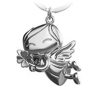 FABACH Schutzengel Schlüsselanhänger Lucky mit Kleeblatt - Glücksengel aus Metall - Glücksbringer Auto Engel Anhänger - Geschenk Viel Glück