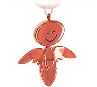 FABACH Schutzengel Schlüsselanhänger Smile mit Herz - Edler Engel Anhänger aus Metall in glänzendem Rosegold - Geschenk Glücksbringer Auto Führerschein - Fahr vorsichtig