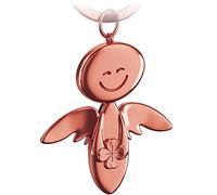 FABACH Schutzengel Schlüsselanhänger Smile mit Kleeblatt - Glücksengel aus Metall - Viel Erfolg Glücksbringer Auto Engel Anhänger - Geschenk Viel Glück
