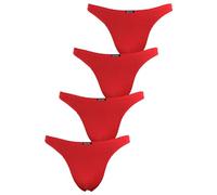 Fabio Farini - 4er-Pack maskuline Herren String-Tangas in kräftigem Rot, Nachtschwarz, dunklem Blau oder - 4X Rot XXL