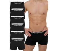 Fabio Farini - Boxershorts Herren 6er Pack Unterhosen Männer Retroshorts Set S - XXL aus Baumwolle mit Komfortbund ohne kratzenden Zettel 6X Schwarz L