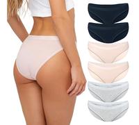 Fabio Farini - Damen Pantys Bikini-Slips 4er/6er Pack Mehrere Farben und Größen, 0,95 atmungsaktive Baumwolle S 2X Dunkelblau/2x Grau/2x Rosa