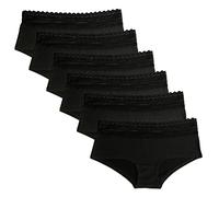 Fabio Farini - Damen Pantys Bikini-Slips 4er/6er Pack Mehrere Farben und Größen, atmungsaktive Baumwolle M 6er Pack Mit Spitze Schwarz