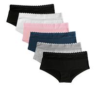 Fabio Farini - Damen Pantys Bikini-Slips 4er/6er Pack Mehrere Farben und Größen, atmungsaktive Baumwolle L 6er Pack Mit Spitze Mehrfarbig