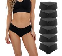 Fabio Farini - Damen Pantys Bikini-Slips 4er/6er Pack Mehrere Farben und Größen, atmungsaktive Baumwolle XL 6er Pack ohne Spitze 6X Schwarz