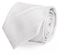 Fabio Farini - Herren gestreifte Krawatte - 8cm Breite, Schlips klassisch Robuste Pflegeleichte Mikrofaser für alle Anlässe wie Hochzeit, Beerdigung, oder Business Gestreift & Kariert Weiß