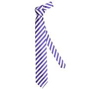Fabio Farini - Herren gestreifte Krawatte in 8cm Breite, Schlips klassisch Robuste Pflegeleichte Mikrofaser für Anlässe wie Hochzeit, Beerdigung, Konfirmation oder Business Weiß Tiefviolett Lila