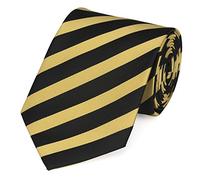 Fabio Farini - Herren gestreifte Krawatte in 8cm Breite, Schlips klassisch Robuste Pflegeleichte Mikrofaser für alle Anlässe wie Hochzeit, Beerdigung, Konfirmation oder Business Schwarz Gelb