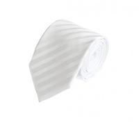 Fabio Farini - Herren gestreifte Krawatte in 8cm Breite, Schlips klassisch Robuste Pflegeleichte Mikrofaser für alle Anlässe wie Hochzeit, Beerdigung, Konfirmation oder Business Gestreift Weiß