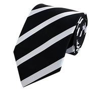 Fabio Farini - Herren gestreifte Krawatte in 8cm Breite, Schlips klassisch Robuste Pflegeleichte Mikrofaser für alle Anlässe wie Hochzeit, Beerdigung, Konfirmation oder Business Schwarz Weiß Breit