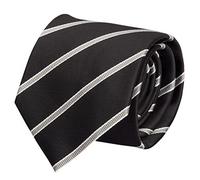 Fabio Farini - Herren gestreifte Krawatte in 8cm Breite, Schlips klassisch Robuste Pflegeleichte Mikrofaser für alle Anlässe wie Hochzeit, Beerdigung, Konfirmation oder Business Schwarz Silber Weiß