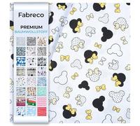 Fabreco - 100% Premium Baumwollstoff Meterware 50x160cm - gelbe Schleifen | 220 g/lfm - Weich, langlebig & hautfreundlich | Stoffe Zum Nähen & Dekoration | Stoff Meterware - Fabric