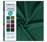Fabreco - Samtstoff Meterware KRONTOS 145 cm breit - Polsterstoff Möbelstoff Meterware - Bezugsstoff Möbelstoff - Stoffe zum Nähen - Weicher Samt Stoffe für Stühle & Sofa Beziehen (Grün)