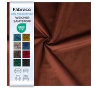 Fabreco - Samtstoff Meterware KRONTOS 145 cm breit - Polsterstoff Möbelstoff Meterware - Bezugsstoff Möbelstoff - Stoffe zum Nähen - Weicher Samt Stoffe für Stühle & Sofa Beziehen (Rehbraun)