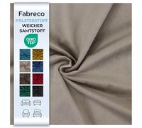 Fabreco - Samtstoff Meterware KRONTOS 145 cm breit - Polsterstoff Möbelstoff Meterware - Bezugsstoff Möbelstoff - Stoffe zum Nähen - Weicher Samt Stoffe für Stühle & Sofa Beziehen (Beige)