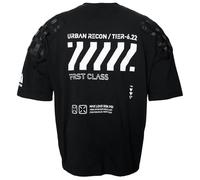 Fabric of the Universe Cyberpunk T-Shirt, schwer, Premium-Baumwolle, 284 g, Black Urban Recon Oversized, XL