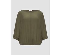 Fabricmix-Shirt im Relaxed Fit mit weitem Ärmel olivgrün 38