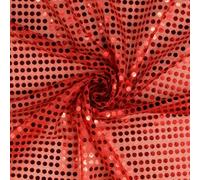 FABRICS-CITY METERWARE ROT HOCHWERTIG PAILETTEN STOFF PAILLETTENSTOFF 6MM STOFFE, 2431
