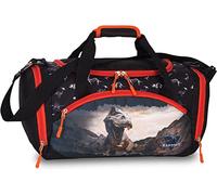 Fabrizio Kinder Sporttasche Reisetasche Polyester 35 x 22 x 18,5 cm Vol. 10l Dino Bunny schwarz rosa (schwarz/feuerrot)