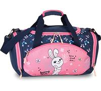 Fabrizio Kinder Sporttasche Reisetasche Polyester 35 x 22 x 18,5 cm Vol. 10l Dino Bunny schwarz rosa (dunkelblau/rosa) , 32 cm
