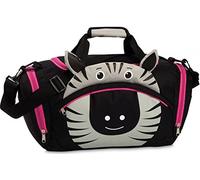 Fabrizio Kindertasche Sporttasche Reisetasche Zebra, Jungen Mädchen Kinder, schwarz, 39 x 25 x 20 cm, 12 Liter