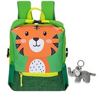 Fabrizio Rucksack Kinder Jungen Mädchen PET Recycling Kinderrucksack Katze, Tiger oder Hund Kindergartenrucksack + Elefant-Anhänger (Tiger Tom)