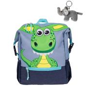 Fabrizio Rucksack Kinderrucksack Kinder Jungen Mädchen Recycling Katze, Dinosaurier, Tiger oder Hund Kindergartenrucksack Tasche + Elefant-Anhänger (Dino Ritchie)