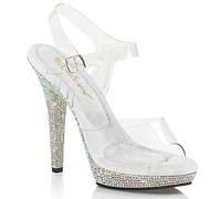 Fabulicious Damen LIP-108DM Offene Sandalen, Transparent (CLR/SLV Multi RS), 44 EU