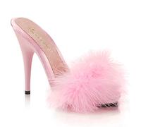 Fabulicious Damen POISE-501F Sandale, Rosa (B. Pink Satin-Marabou Fur/B. Pink), 36 EU
