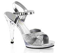Fabulicious FLAIR-419G- Damen Plateau High Heels, Slv Multi Glitter/Clr, 10 UK