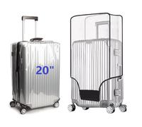 FABULWAY 2 Stück transparente PVC-Kofferabdeckung, Schutzhülle für Räder, wasserdicht, staubdicht, für Reisegepäck, Schutzhülle, Transparent, 20", Wasserdichte Kofferhülle für Gepäck