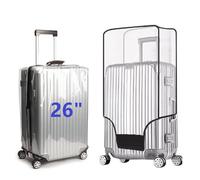 FABULWAY 2 transparente PVC-Koffer-Schutzhüllen, transparente Gepäckabdeckung, wasserdicht, Staubschutz, Staubschutz, Reisegepäckhülle, Transparent, 26", wasserdichte Kofferhülle für Gepäck