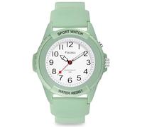 Facasu Analog Armbanduhr Jungen Mädchen,50M wasserdichte leuchtendes Zifferblatt Sport Silikonarmband Quarzuhr Teenager Studenten,Jugend-Studenten Kinderuhr Jungen Mädchen über 10 Jahre (Grün-L)