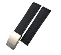 FACDEM Gummi-Uhrenarmband für Longines Hydroconquest VHP Uhrenarmbänder, 19 mm, 21 mm, Schwarz / Blau, 21 mm