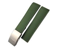 FACDEM Gummi-Uhrenarmband für Longines Hydroconquest VHP Uhrenarmbänder, 19 mm, 21 mm, Schwarz / Blau, 21 mm