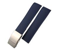 FACDEM Gummi-Uhrenarmband für Longines Hydroconquest VHP Uhrenarmbänder, 19 mm, 21 mm, Schwarz / Blau, 21 mm