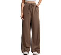 FACDIBY Damen-Jogginghose mit Sherpa-Futter Winter Warme Sportliche Jogger-Fleecehose, braun, L