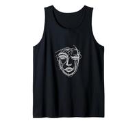 Face Art - Minimalistisches durchgehendes Liniendesign Tank Top