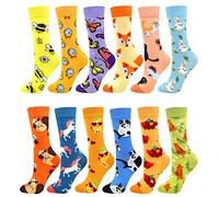 Facefuture Bunte Socken Happy Funny Socks Odd Phantasie Strümpfe Glücklich Baumwolle Sock (12 Pairs DE1213)