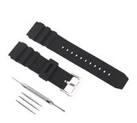 FACLE Ersatz-Uhrenarmband aus Silikon für Casio MDV106-1A AMW320R AMW320D 200 M WR Outdoor-Sport-Gummi-Uhrenarmband (schwarzes Gummi)