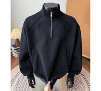 FACULX Herren Pullover Grau Stehkragen Langarm Sport Sweatshirt | Stehkragen Design, langärmelig, warmer Stoff, grau meliert, sportlicher Look