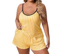 FACULX Weiches Polyester Schlafanzug Set Bedrucktes Design | Oversized Passform, ärmelloses Top, kurze Hose, weicher Polyesterstoff, ideal zum Schlafen und Relaxen