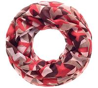 Faera Camouflage Sterne weicher und leichter Damen Sommer-Schal Loopschal Rundschal in verschiedenen Farben Einheitsgröße, SCHAL Farbe:Rot