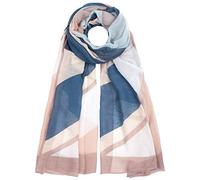Faera Damen Schal geometrisch gemusterter weicher und leichter Damenschal Einheitsgröße in verschiedenen Farben, SCHAL Farbe:Blau