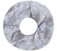 Faera Damen Schal weich und leicht florales Muster aus Blättern und Blüten Loopschal Rundschal in verschiedenen Farben, SCHAL Farbe:Hellgrau